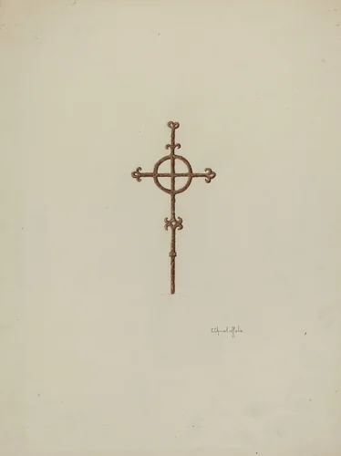 Wrought Iron Cross, Campanario by Cornelius Christoffels, index of american design, 1936