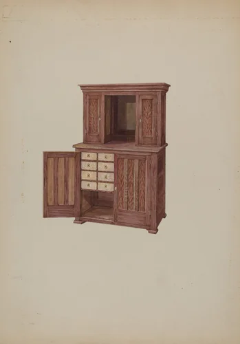 Cabinet, with Ivory Keyholes by William Kieckhofel, index of american design, 1937