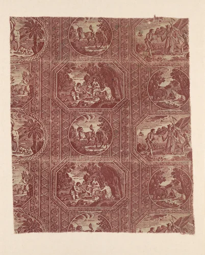 Eight Fables of La Fontaine (Furnishing Fabric) by Jean-Baptiste Oudry, textile, 1810-1820