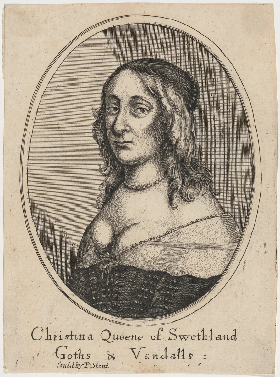 Queen Christina by Wenceslaus Hollar, print, 1613