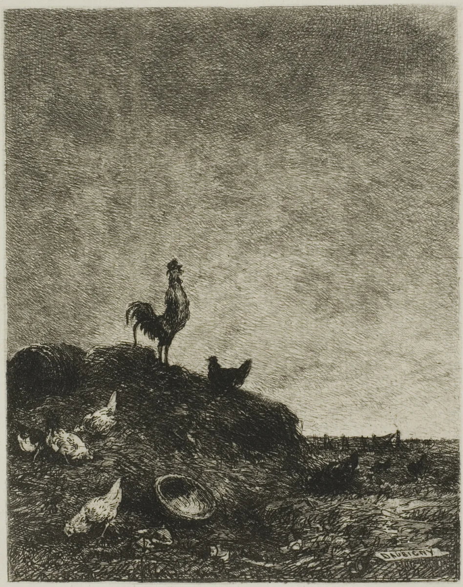 Dawn (The Cock's Crow) by Charles-François Daubigny, print, 1857