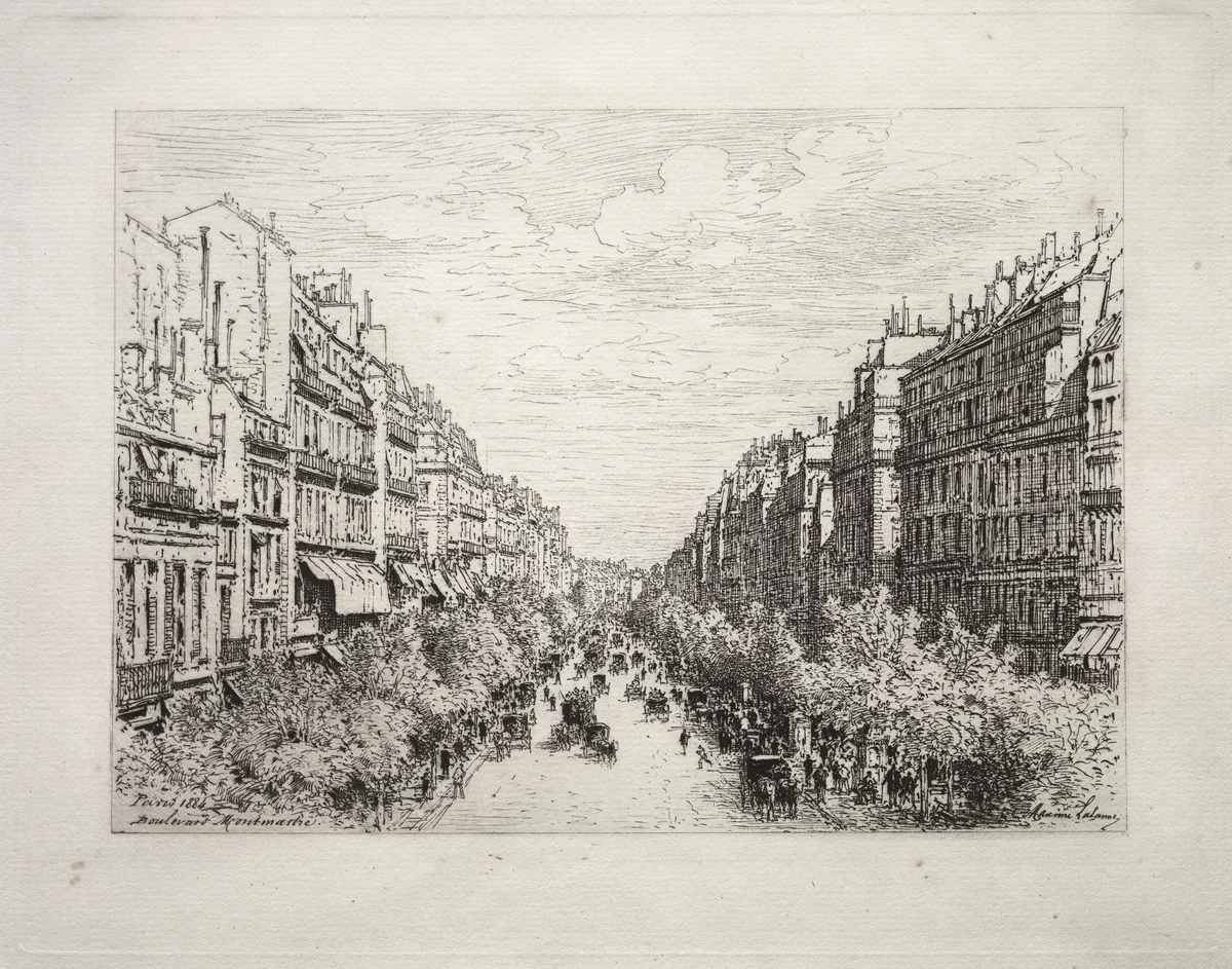 Boulevard Montmartre by Maxime Lalanne, print, 1884