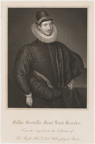 Fulke Greville, First Lord Brooke, Poet by Unknown 19th Century, print, 1800-1899
