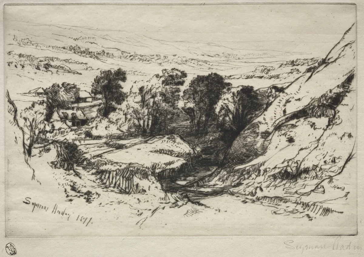 Nine Barrow Down by Francis Seymour-Haden, print, 1877