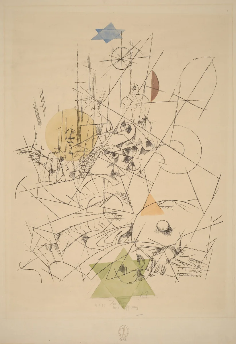 Hope and Destruction (Zerstörung und Hoffnung) by Paul Klee, print, 1916