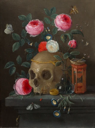 Vanitas Still Life by Jan van Kessel, painting, 1665-1670