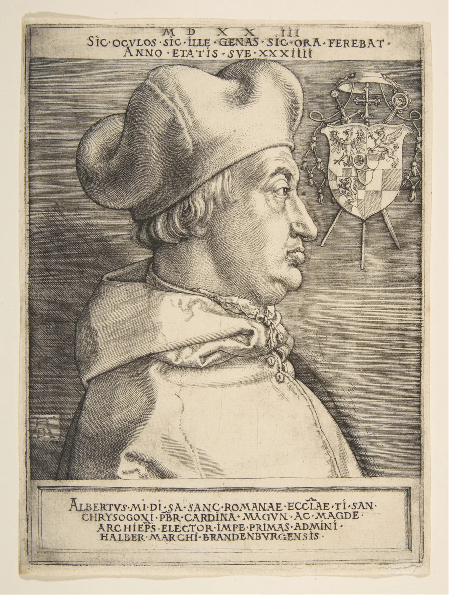 Cardinal Albrecht of Brandenburg by Albrecht Dürer, print, 1485-1528