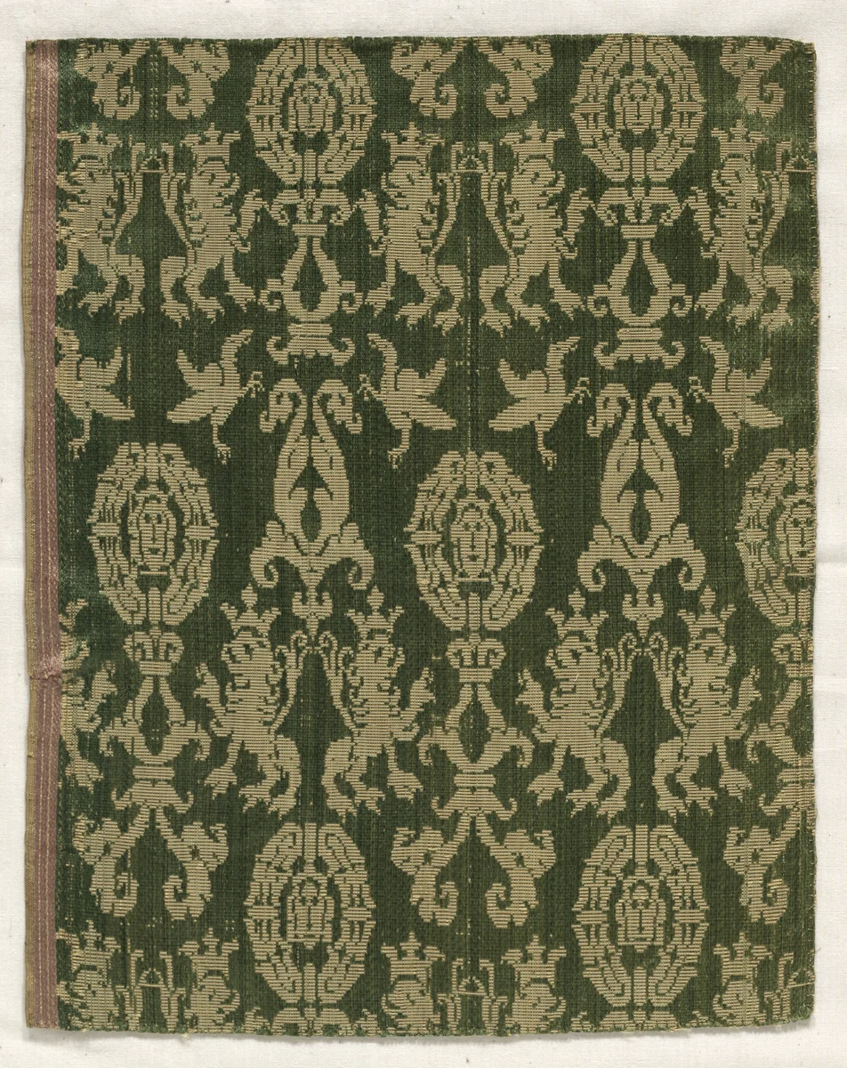 Satin Fragment by Unknown, textile, 1400-1599