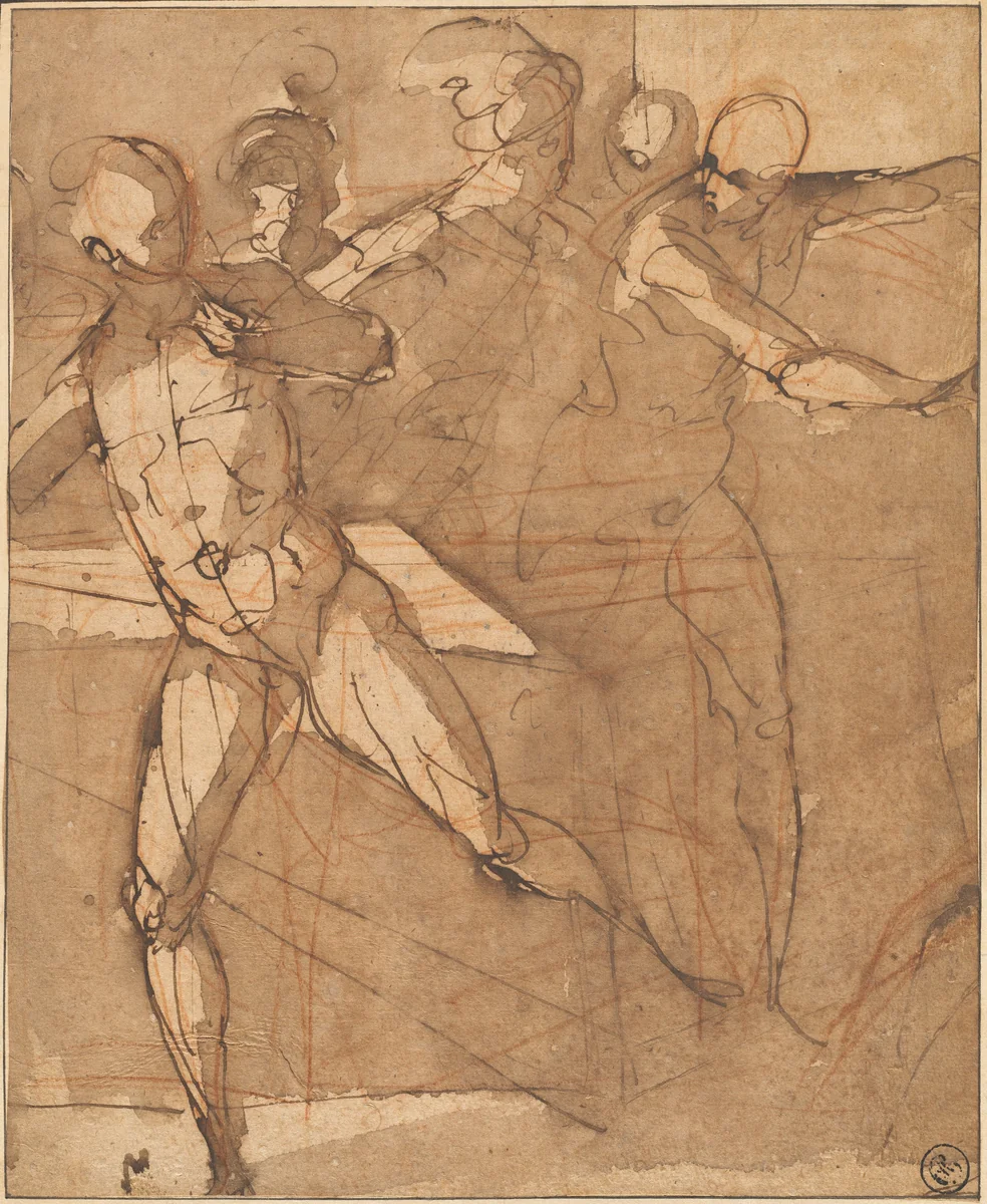 Christ Driving the Money Changers from the Temple by Ludovico Cardi, drawing, 1559-1613