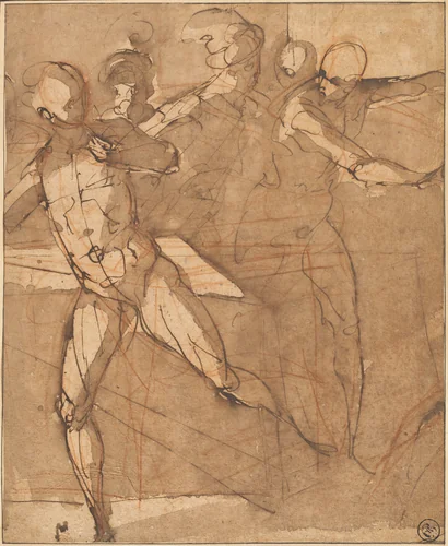 Christ Driving the Money Changers from the Temple by Ludovico Cardi, drawing, 1559-1613