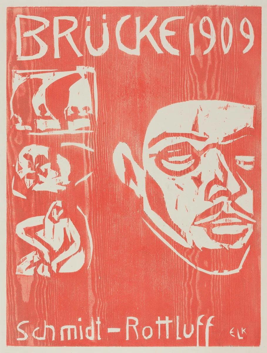 Cover of the Fourth Yearbook of the Artist Group the Brucke by Ernst Ludwig Kirchner, print, 1909