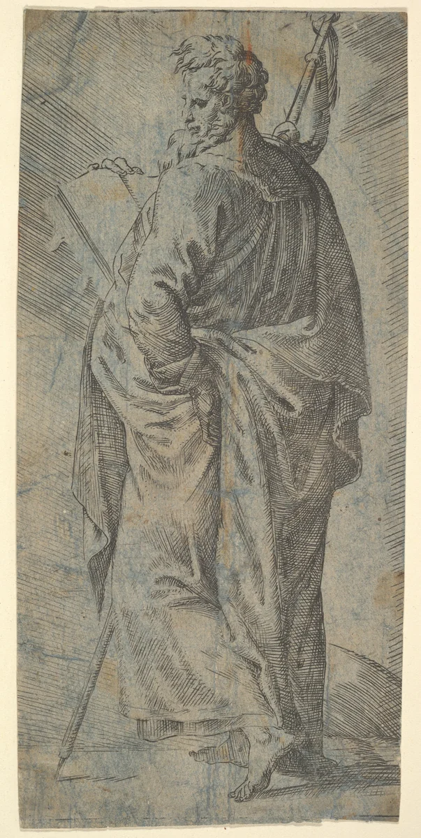Male Saint by anonymous, print, 1500-1599