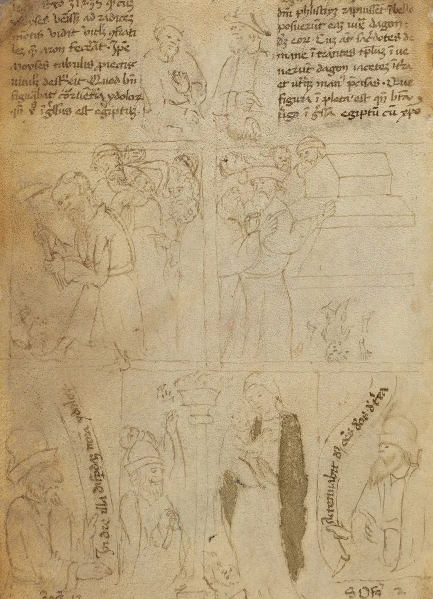 The Destruction of the Egyptian Idols [verso] by Italian 15th Century, drawing, 1400-1449