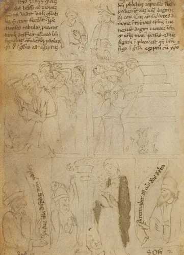 The Destruction of the Egyptian Idols [verso] by Italian 15th Century, drawing, 1400-1449