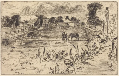 Landscape with Horses by James McNeill Whistler, print, 1859