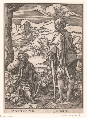 Apostelen Mattheüs en Simon by anonymous, print, 1529