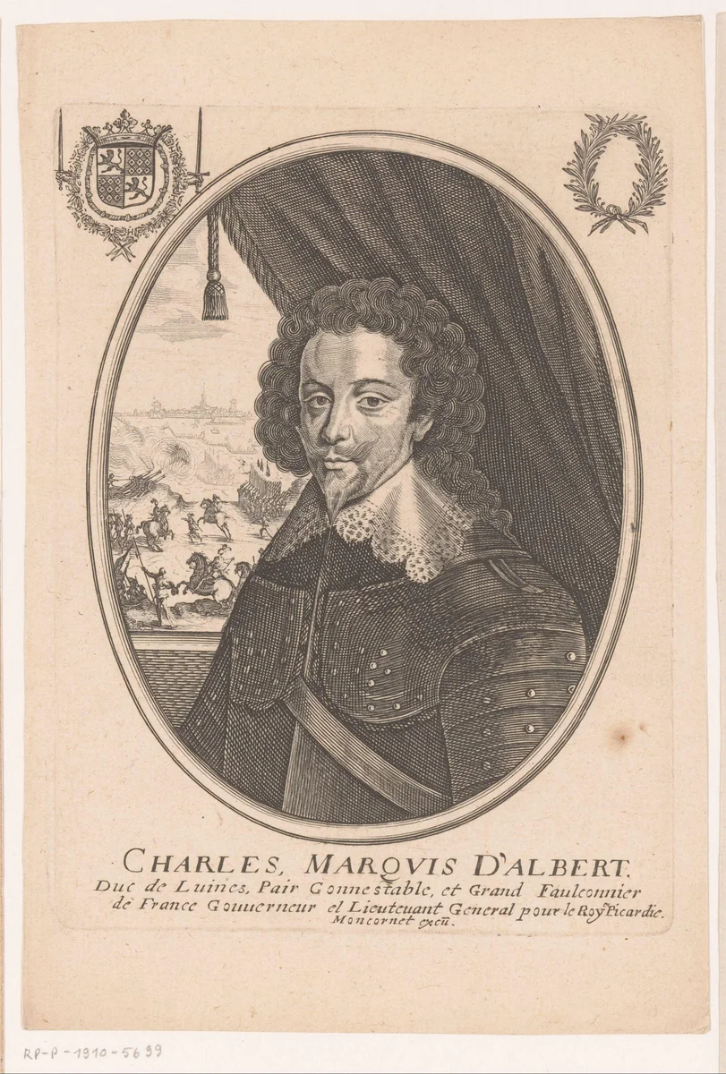 Portret van Charles de Luynes by anonymous, print, 1650