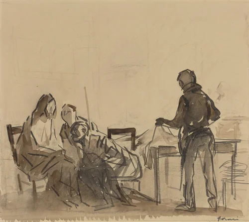 Before the Repast at Emmaus by Jean-Louis Forain, drawing, 1910