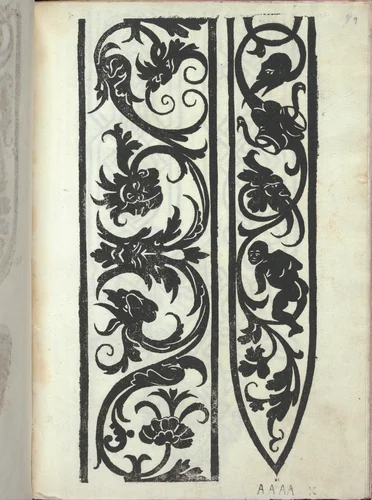 Libro quarto. De rechami per elquale se impara in diuersi modi lordine e il modo de recamare...Opera noua, page 9 (recto) by Alessandro Paganino, book, 1532