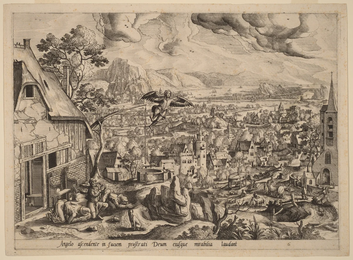The Departure of the Angel by Johannes van Doetechum
Lucas van Doetechum
Hans Bol
Gerard de Jode, print, 1560-1570