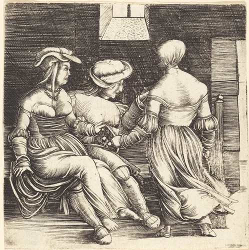 Young Man and Maids by Erhard Altdorfer, print, 1506