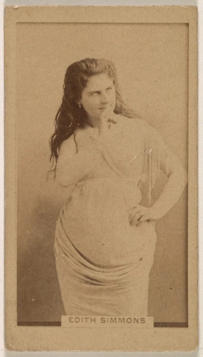 Edith Simmons, from the Actresses series (N245) issued by Kinney Brothers to promote Sweet Caporal Cigarettes by Kinney Brothers Tobacco Company, photograph, 1890