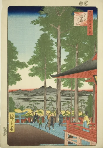 Oji Inari Shrine (Oji Inari no yashiro), from the series “One Hundred Famous Views of Edo (Meisho Edo hyakkei)” by Utagawa Hiroshige (歌川広重), print, 1857