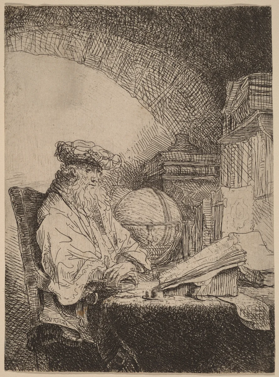 The Astrologer by Ferdinand Bol, print, 1616-1680