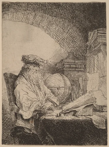 The Astrologer by Ferdinand Bol, print, 1616-1680