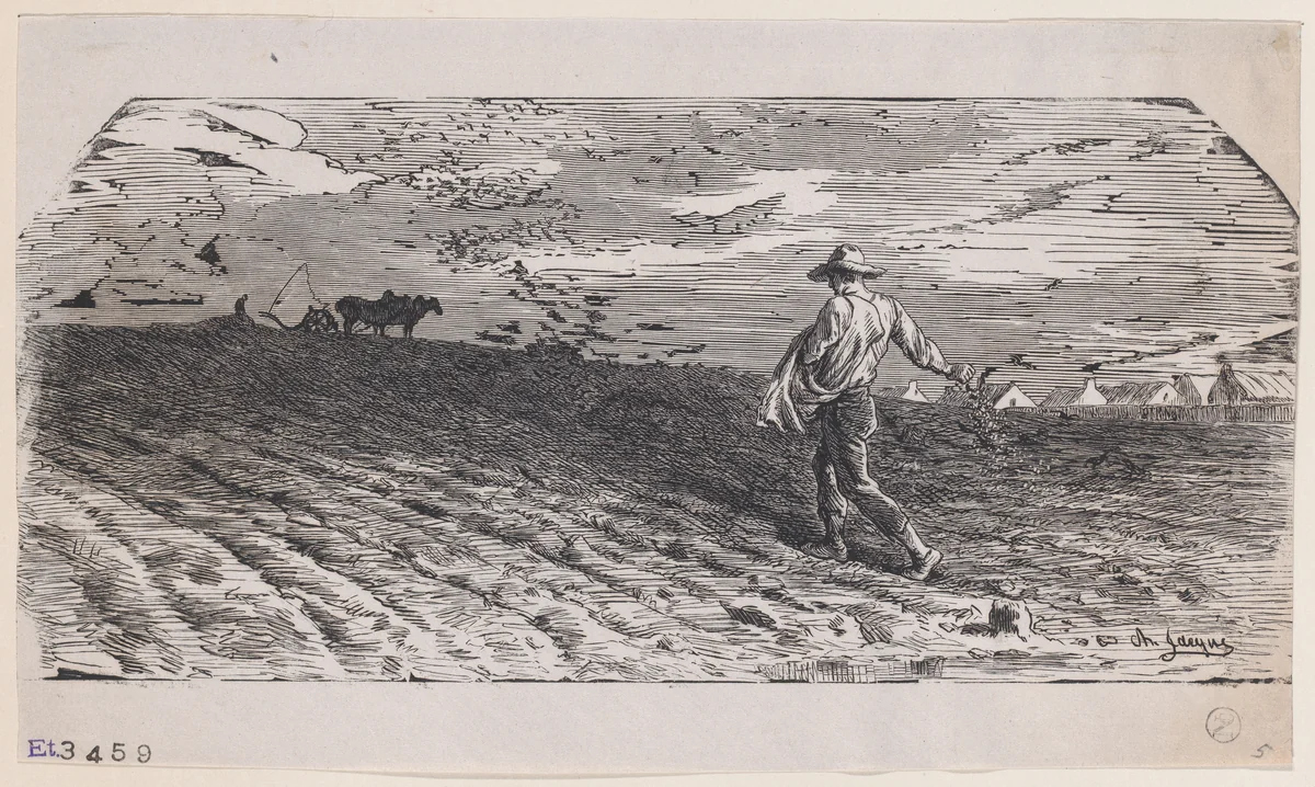 The Sower by Charles Jacque, print, 1847-1857