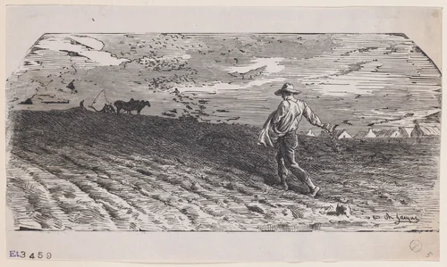 The Sower by Charles Jacque, print, 1847-1857