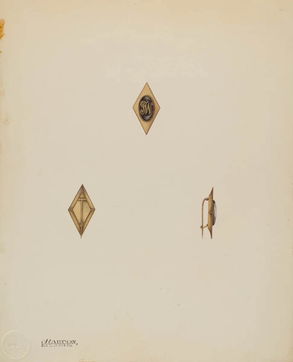 Man's Stick Pin by Kalamian Walton, index of american design, 1938