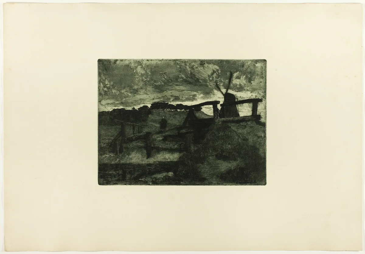 Windmill by Fritz Overbeck, print, 1895