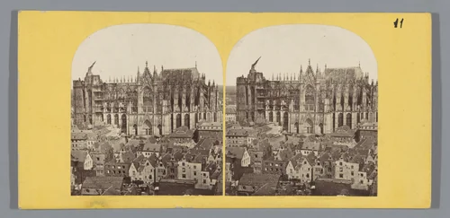 Dom van Keulen, in aanbouw by anonymous, photograph, 1855-1860