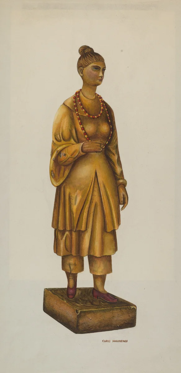 Tea Store Figure by Chris Makrenos, index of american design, 1937