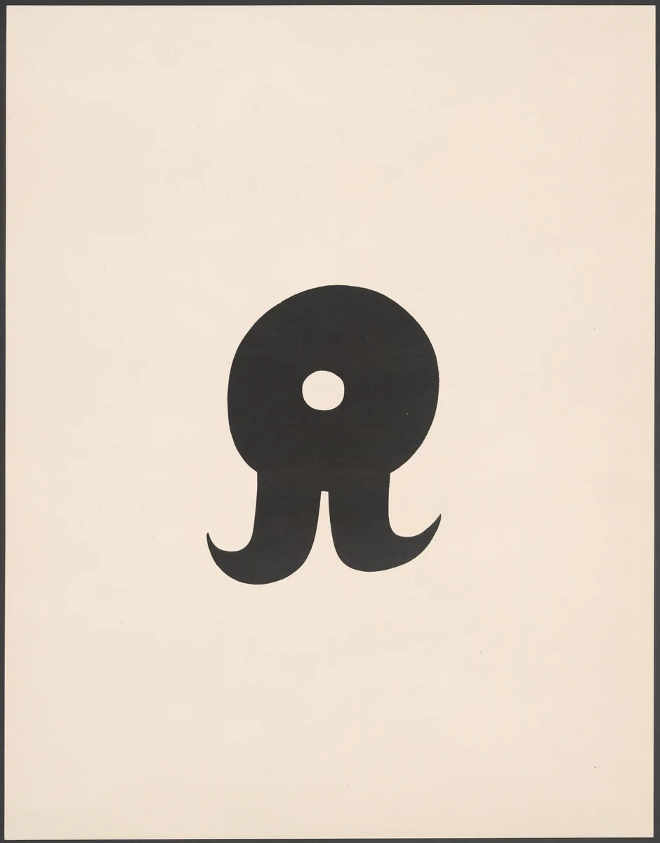 Mustache Watch (Schnurruhr) from Merz 5. 7 Arpaden by Hans Arp. Arp Portfolio. Second Portfolio of the Merz Publisher (Merz 5. 7 Arpaden von Hans Arp. Arp Mappe. Zweite Mappe des Merzverlages) by Jean Arp, print, 1923
