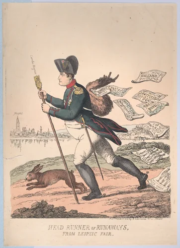 Head Runner or Runaways from the Leipzic Fair by Thomas Rowlandson, print, 1814