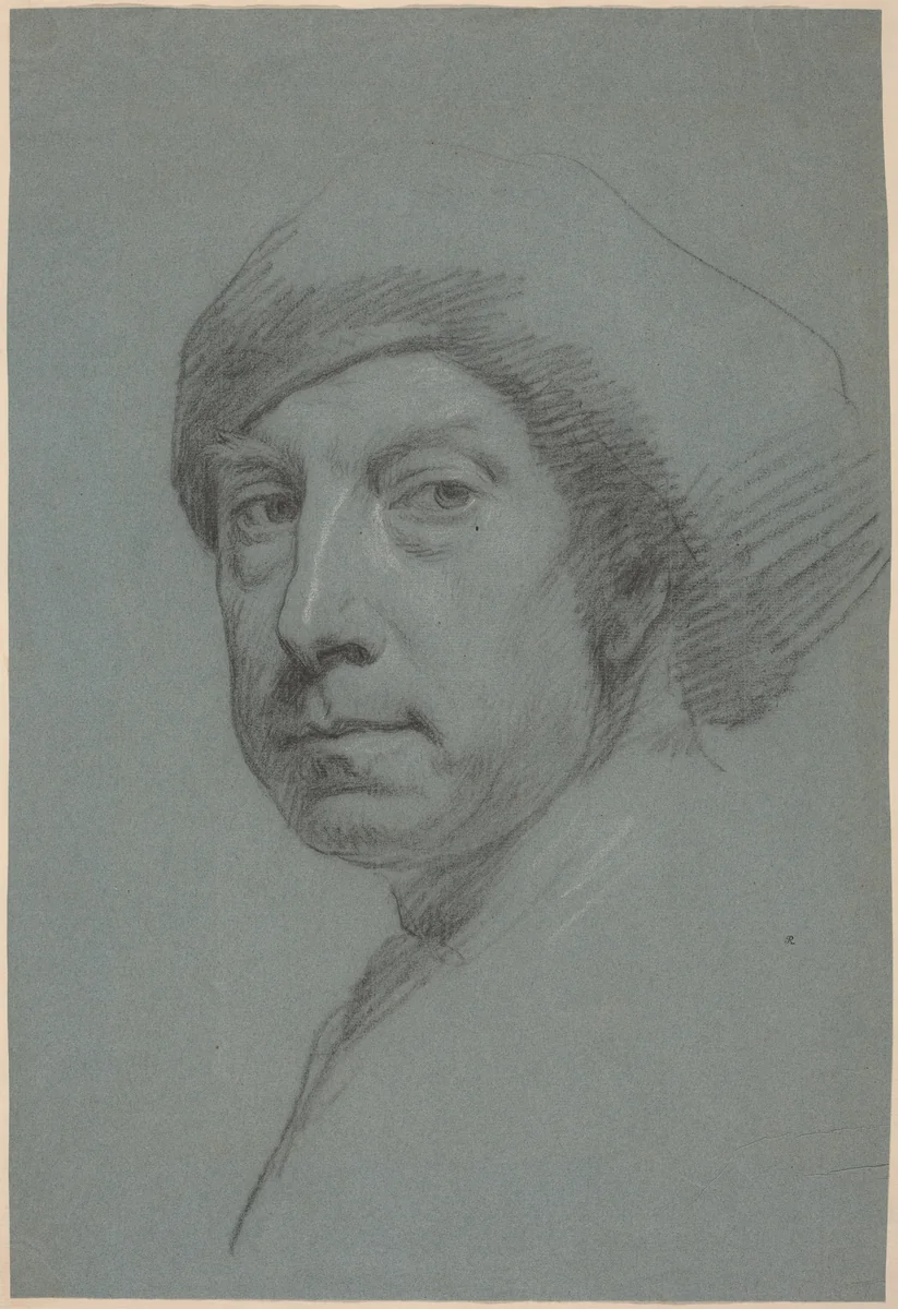 Self-Portrait Wearing a Turban by Jonathan Richardson, Sr., drawing, 1728