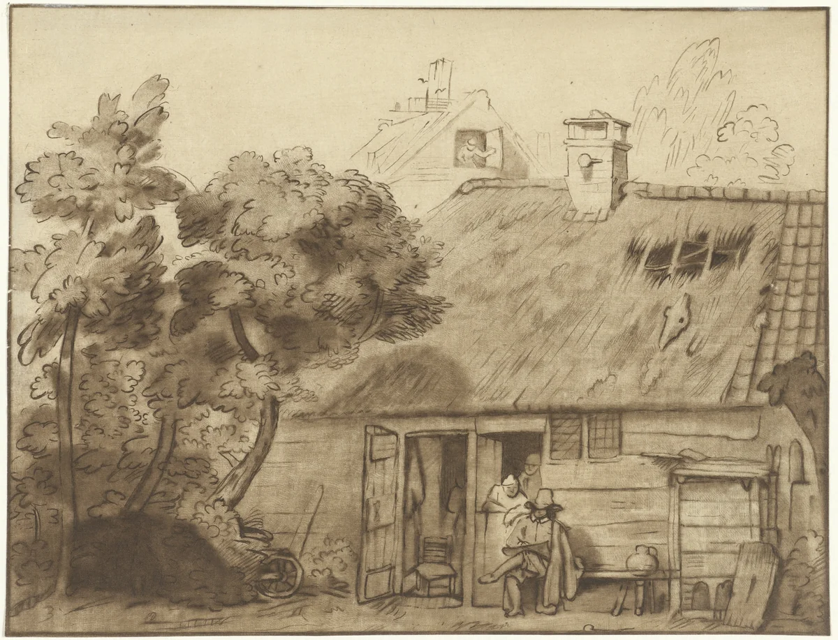 Tekenaar voor boerderij by Cornelis Ploos van Amstel, print, 1767-1821