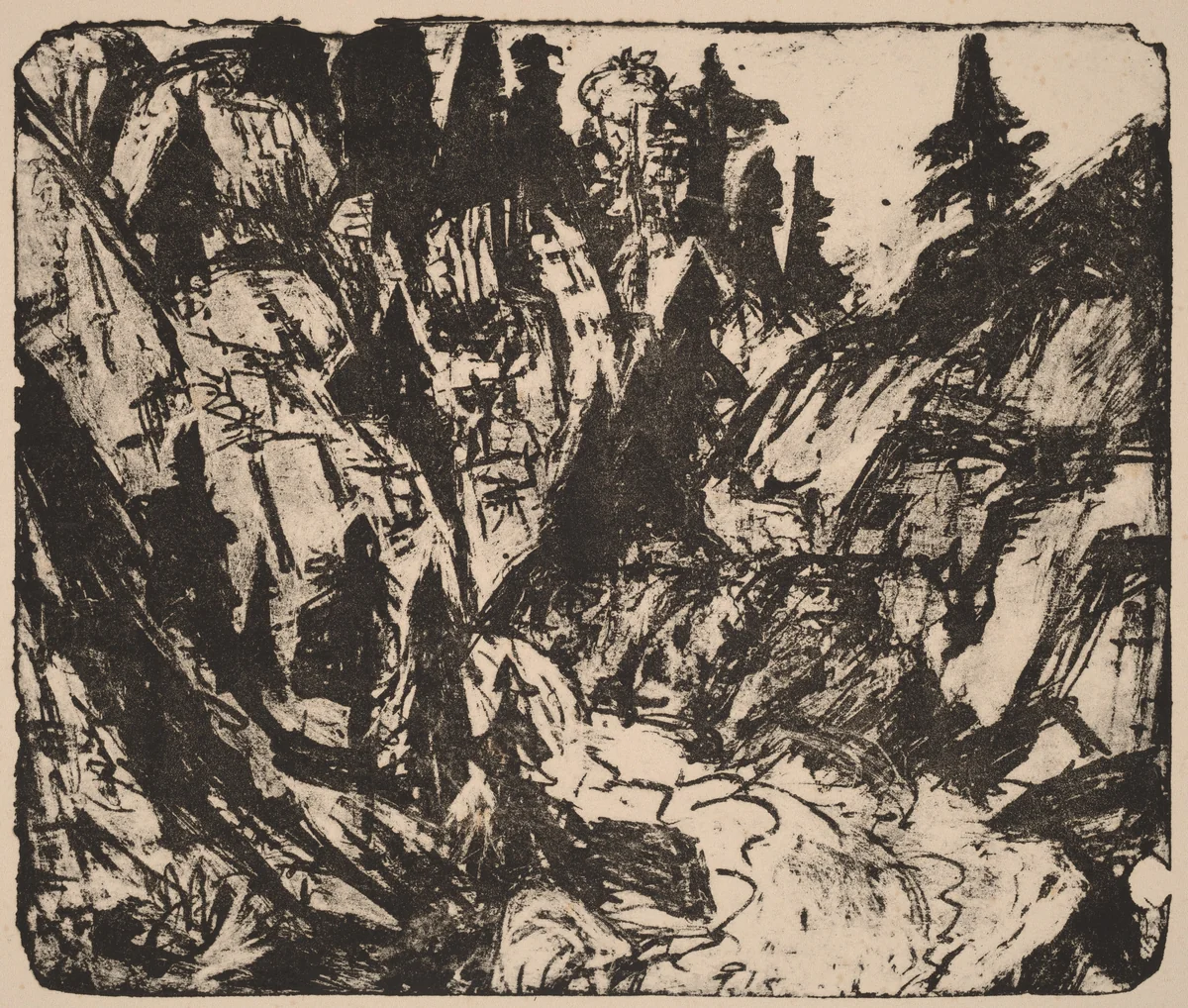 Rocky Stream by Ernst Ludwig Kirchner, print, 1919