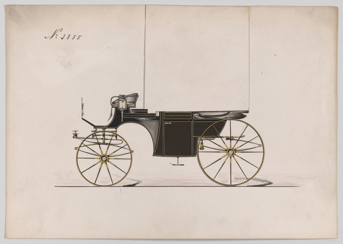 Design for Landaulet, no. 3355 by Brewster & Co., drawing, 1877