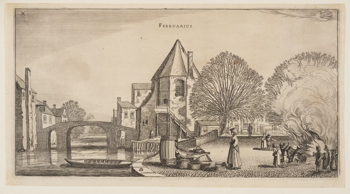 February, from The Twelve Months of the Year by Jan van de Velde II, print, 1616