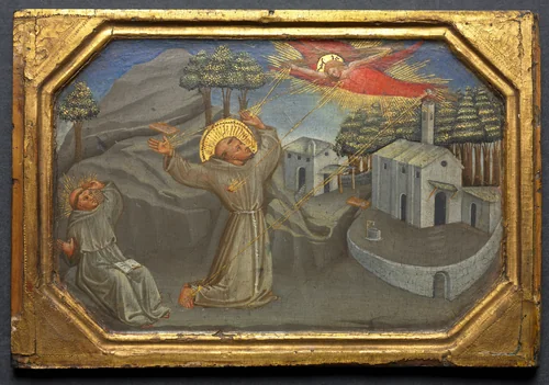 St. Francis of Assisi Receiving the Stigmata by Bicci di Lorenzo, painting, 1425-1435