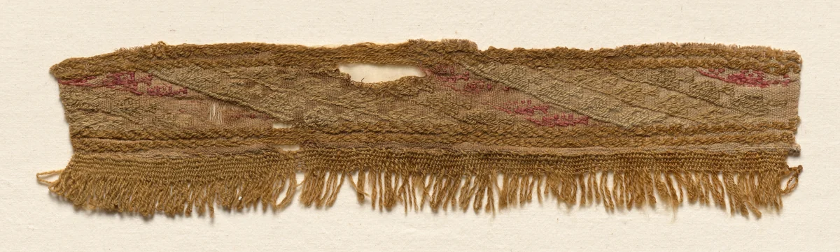 Three Border Fragments by Unknown, textile, 1100-1400