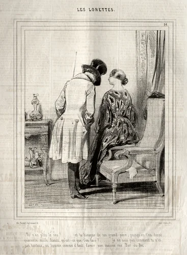 Les Lorettes by Paul Gavarni, print, 1842
