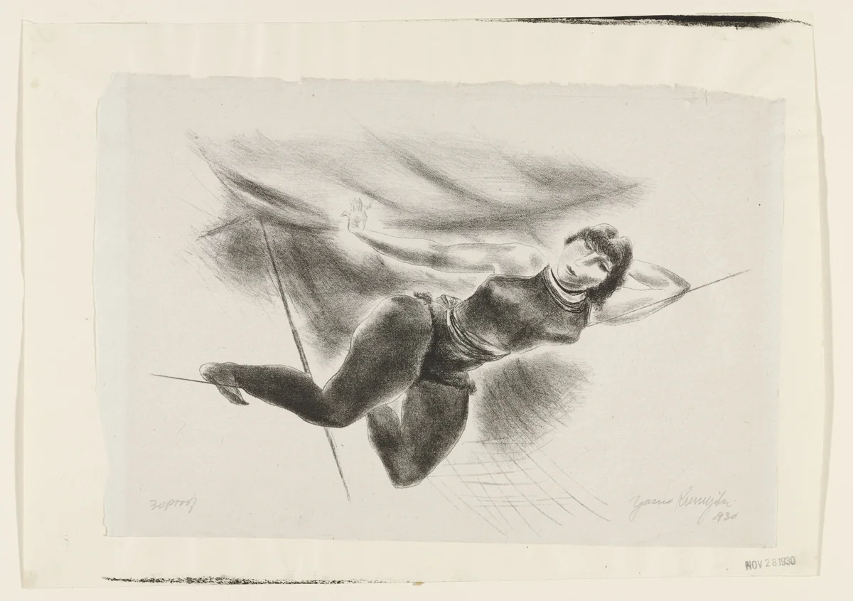 Circus Girl No. 1 - (On the Wire) by Yasuo Kuniyoshi, print, 1930