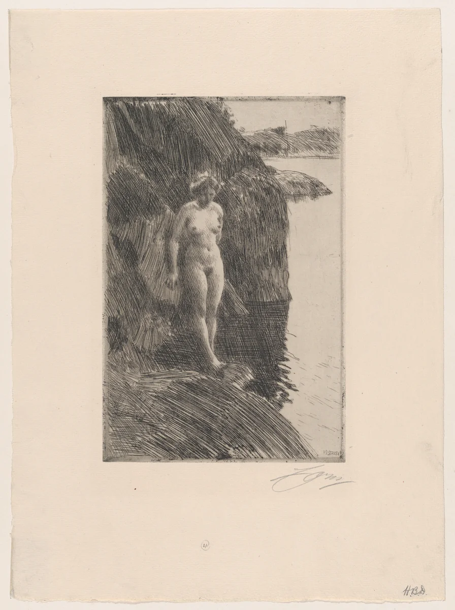 Precipice by Anders Zorn, print, 1909