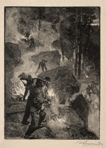 Brûleurs de Fougères by Auguste Louis Lepère, print, 1887