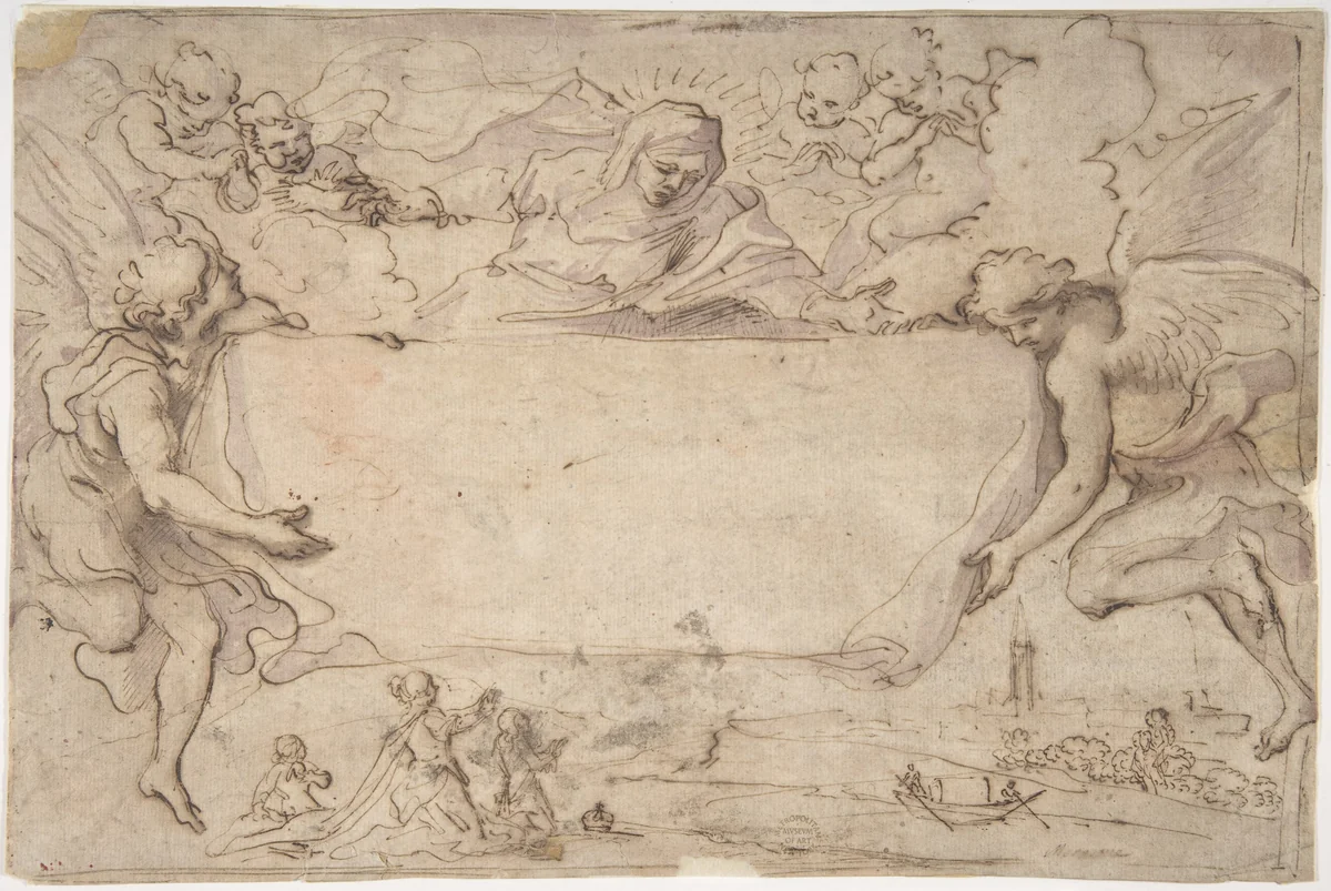 Study for Ex-voto Picture by Ludovico Lana, drawing, 1597-1646