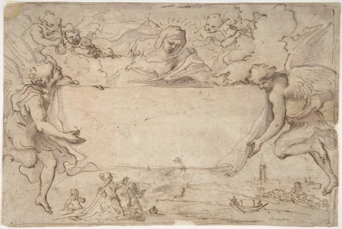 Study for Ex-voto Picture by Ludovico Lana, drawing, 1597-1646